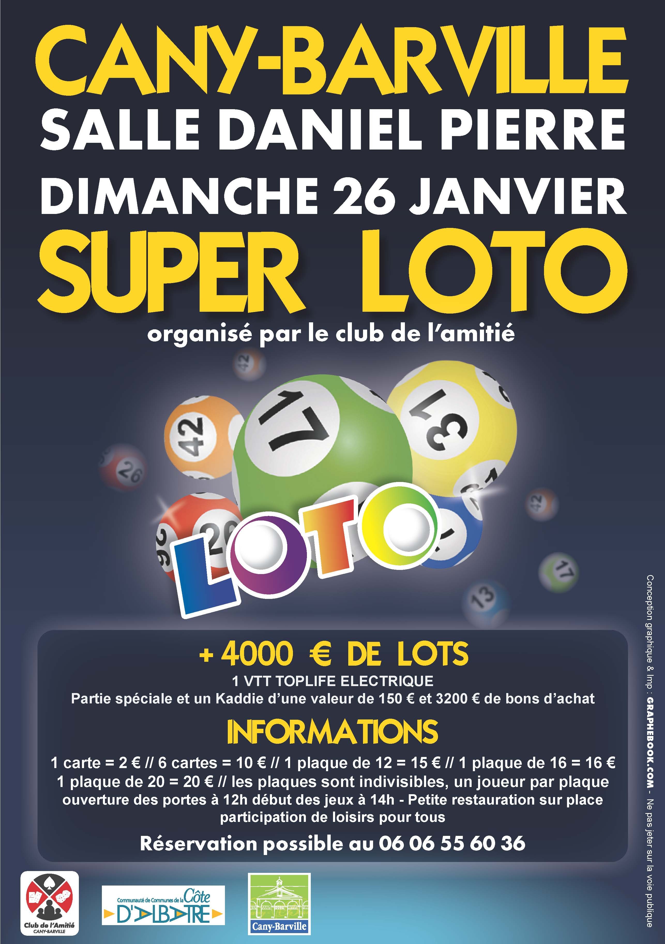 Loto du club de l'amitié : 26 janvier 2025